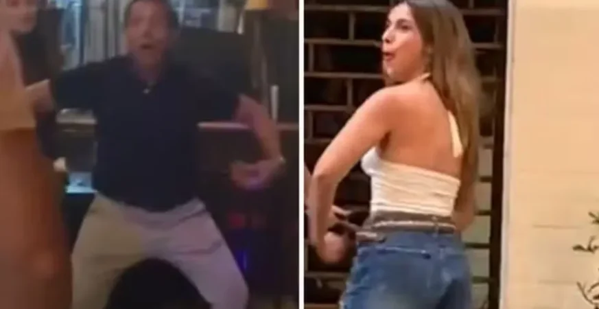 Pai repete gesto de argentina presa no Rio por racismo; vídeo