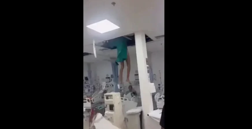 Paciente tenta fugir pelo teto de hospital e despenca em enfermaria no RJ