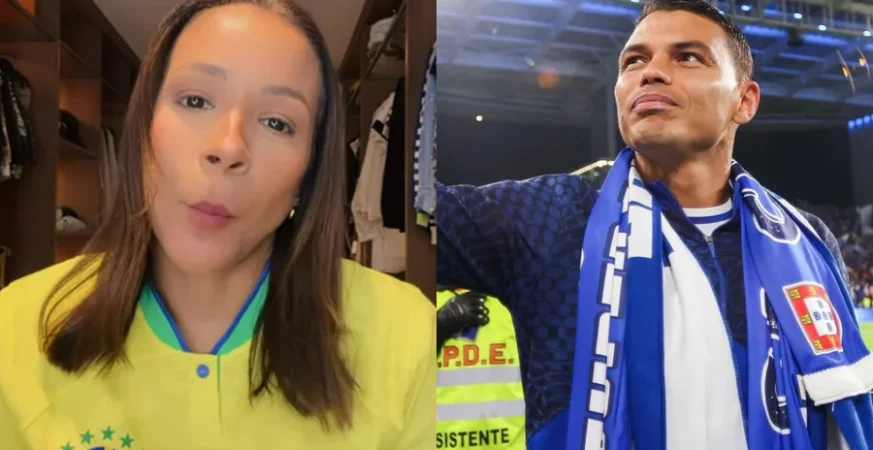 a reacao de belle thiago silva fora copa