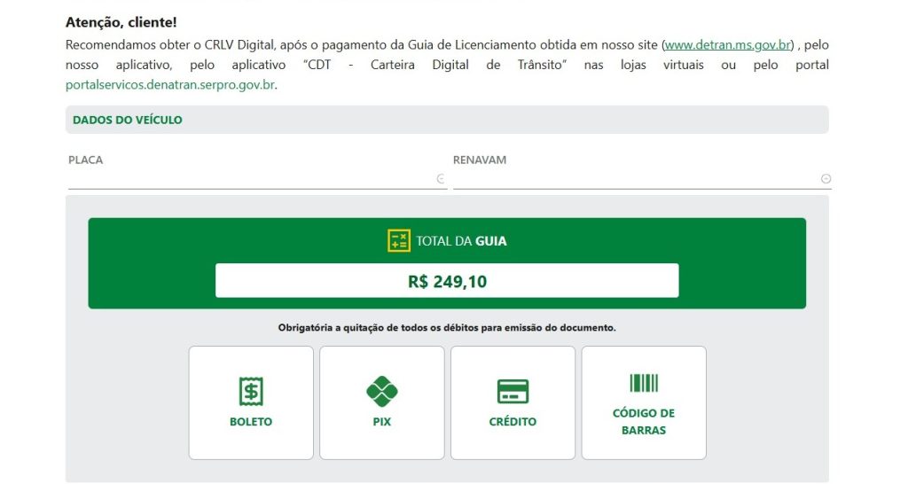 Licenciamento 2026 começa com nova opção de parcelamento digital no Portal Meu Detran