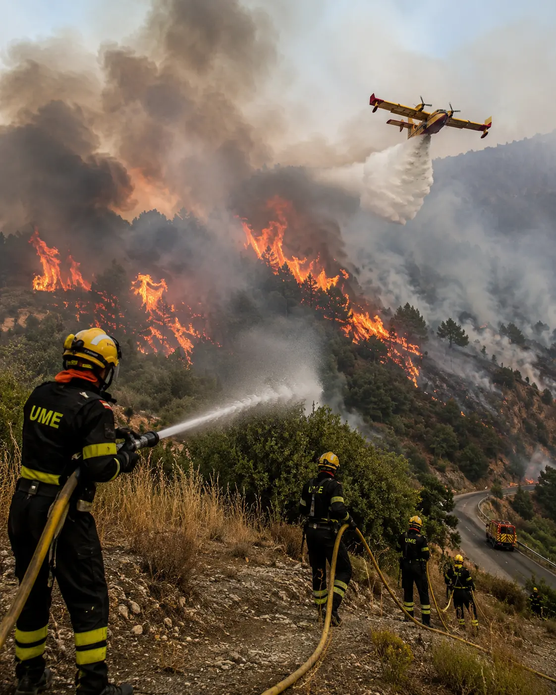 Incêndio já destruiu mais de 50 mil hectares e mobiliza milhares de bombeiros na Espanha
