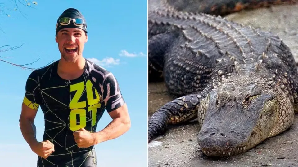 Triatleta revela técnica bizarra que o salvou de jacaré durante treino